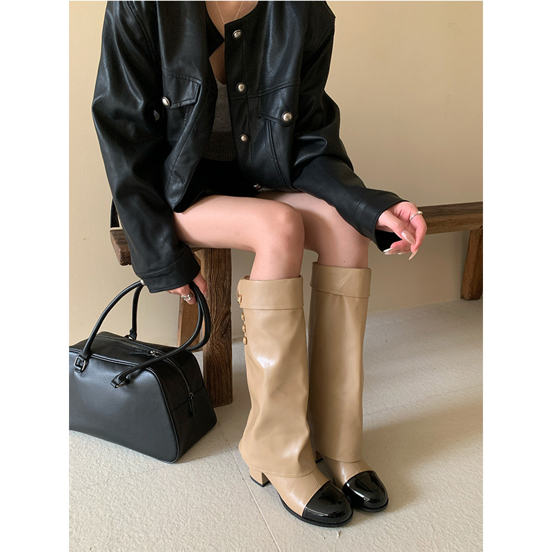 Knee High Sock Women - 프렌치 스타일 작은 향기로운 라운드 토