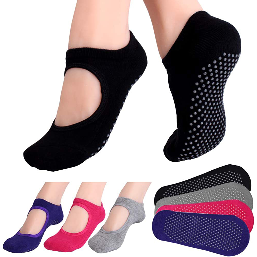Grip Sock Yoga - 등이없는 미끄럼 방지 피트니스 필라테스 양말