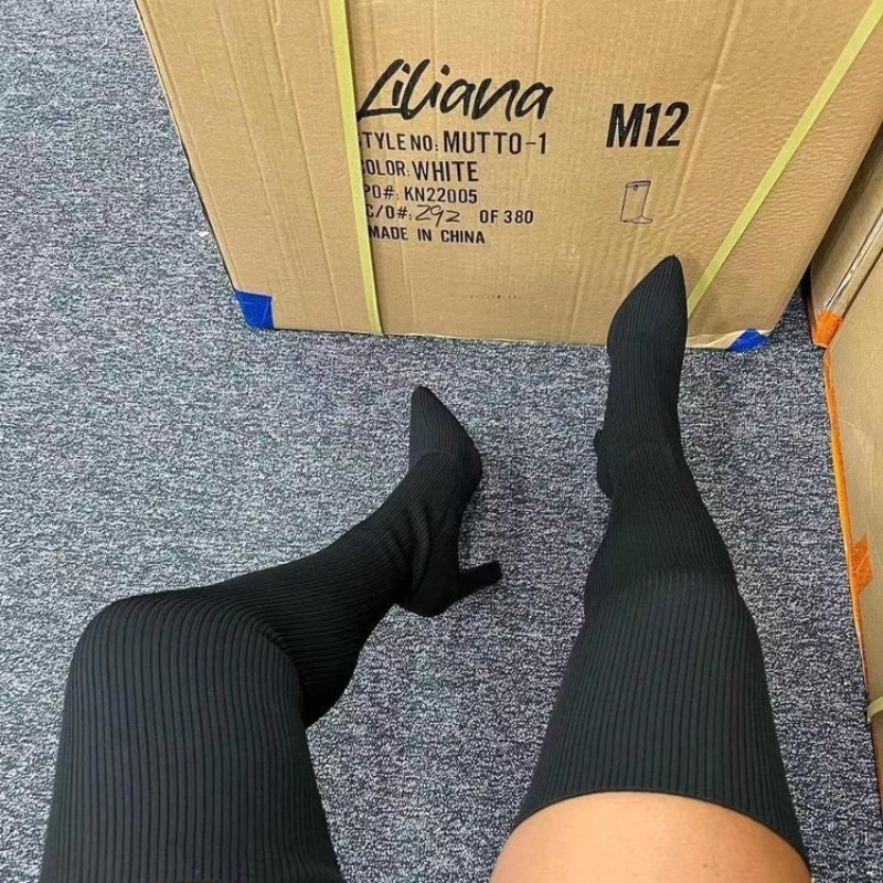 여성 패션 섹시 오버니 부츠 허벅지까지 오는 뾰족코 리 - Knee High Sock Women 리뷰 및 가격