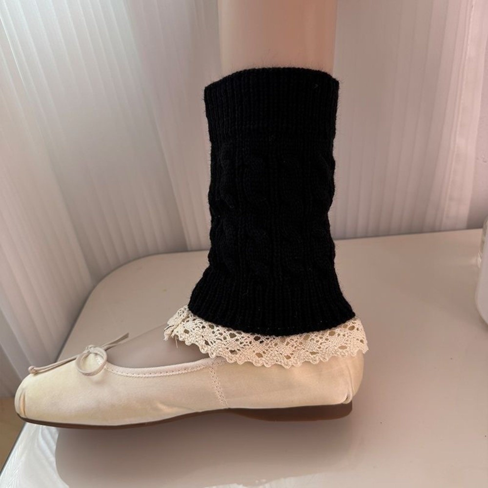 빈티지 레이스 러플 밑단 니트 레그 워머, 넉넉한 핏의 - Boot Sock Slouchy 리뷰 및 가격