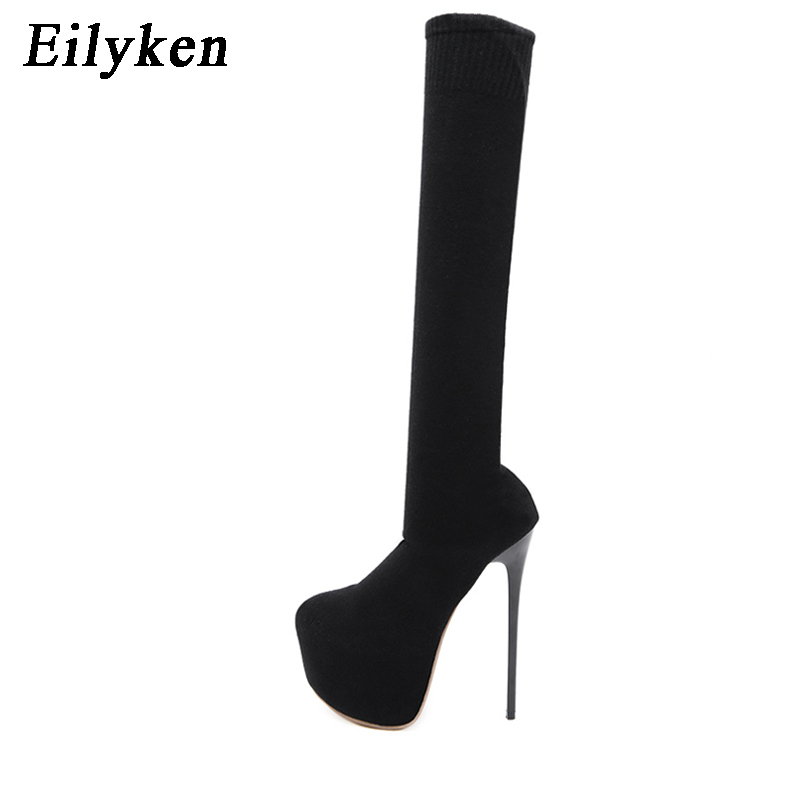 Eilyken 여성용 플랫폼 힐, 무릎 위, 겨울 부츠 - Knee High Sock Women 리뷰 및 가격